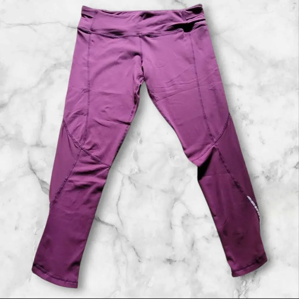 Lululemon Size 12 Purple Mesh Reflective Leggings